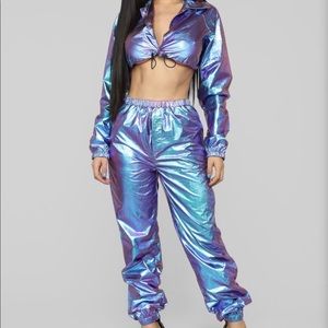 Mermaid Hologram Two Piece Jogger Set